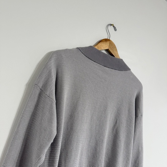 Varley Gower Sweater oversized v-neck light grey knit long sleeve cotton - Picture 7 of 11